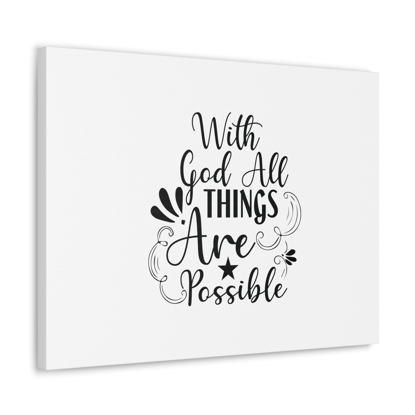 With God All Things Are Possible Matthew 19:26 Christian Wall Art Bible Verse Print Ready to Hang