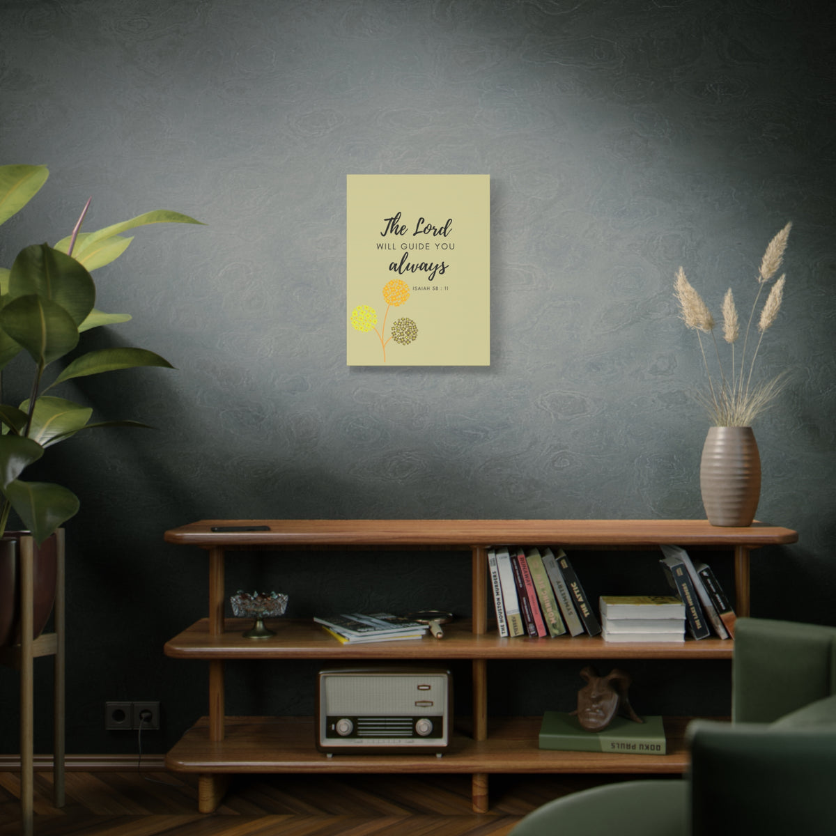 Scripture Canvas The Lord Will Guide You Isaiah 58:11 Christian Wall Art Bible Verse Print Ready to Hang