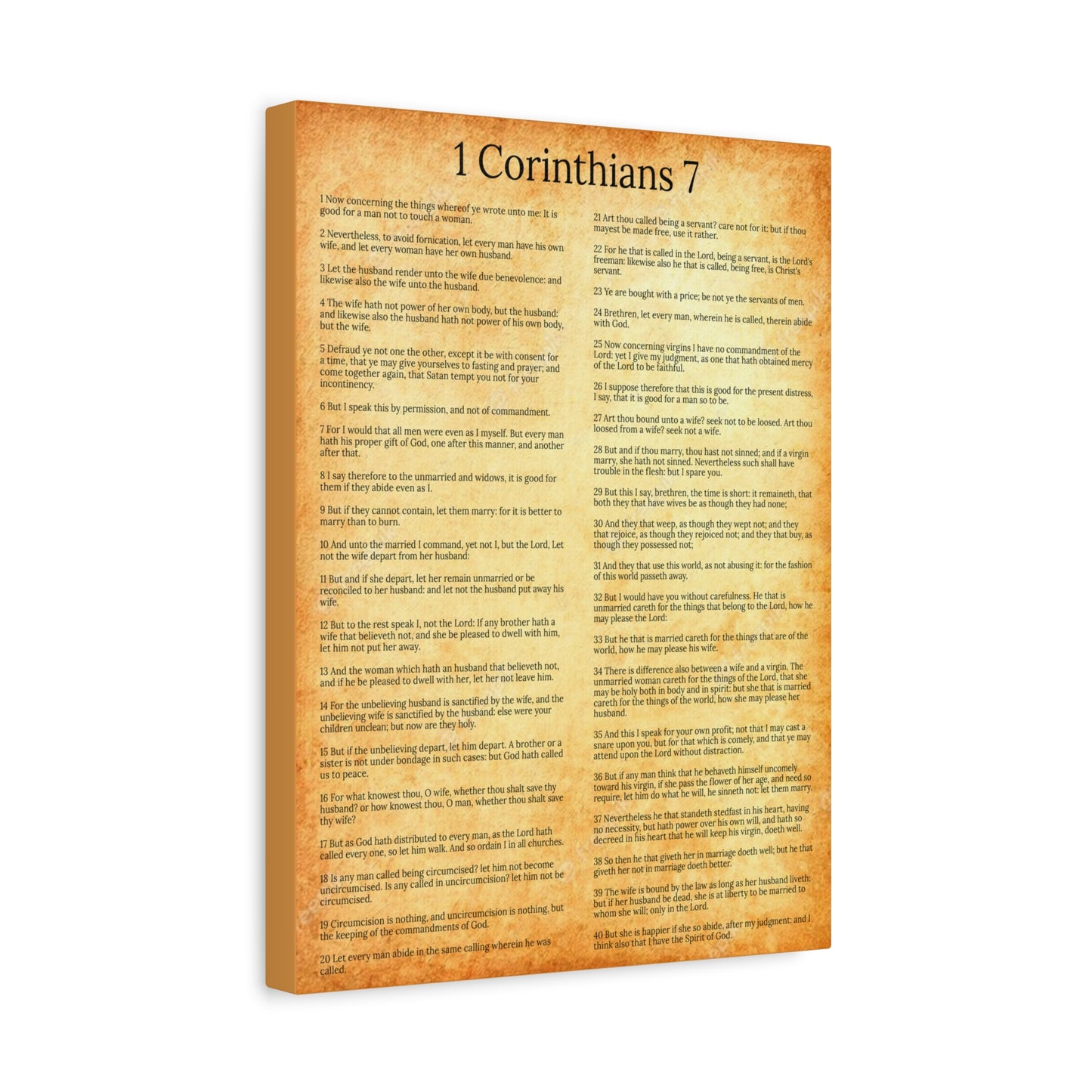 Scripture Walls 1 Corinthians 7 Marriage Chapter Gold Christian Wall Art Print Ready to Hang Unframed