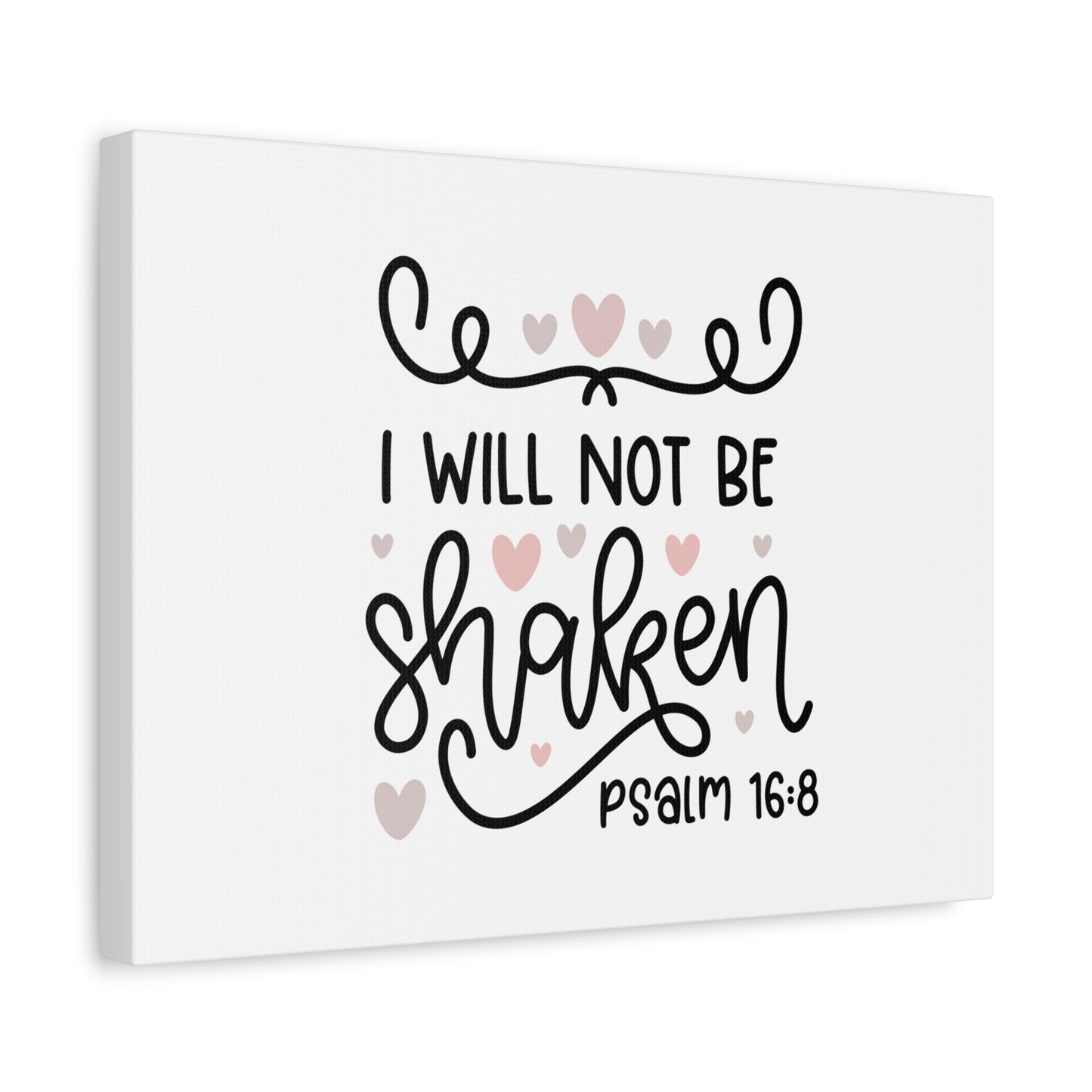 Scripture Canvas I Will Not Be Shaken Psalm 16:8 Christian Wall Art Bible Verse Print Ready to Hang