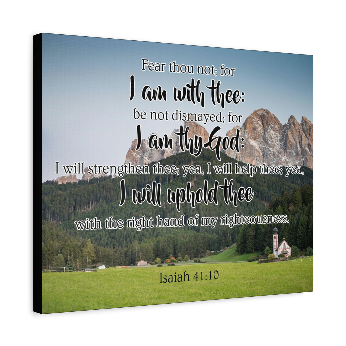 Scripture Canvas I Am With Thee Isaiah 41:10 Christian Wall Art Bible Verse Print Ready to Hang