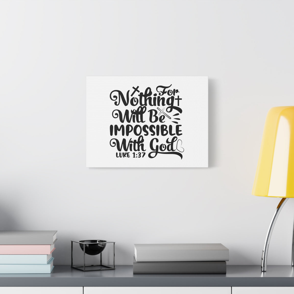 Scripture Canvas For Nothing Will Be Impossible Luke 1:37 Christian Wall Art Bible Verse Print Ready to Hang