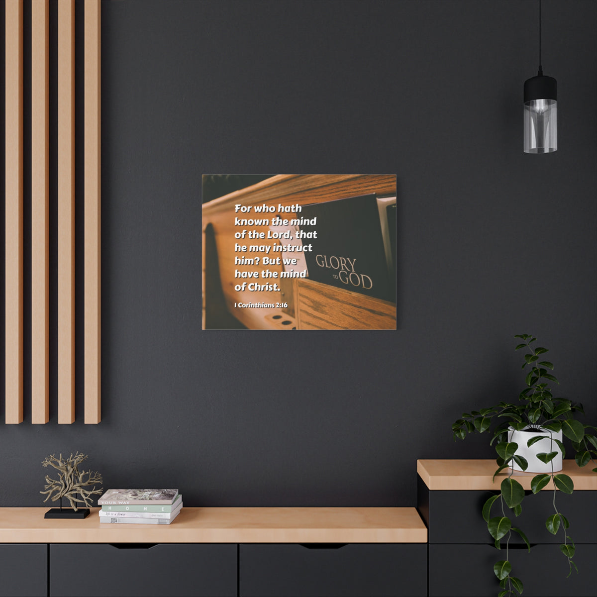 Scripture Canvas Mind Of Christ 1 Corinthians 2:16 Christian Wall Art Bible Verse Print Ready to Hang
