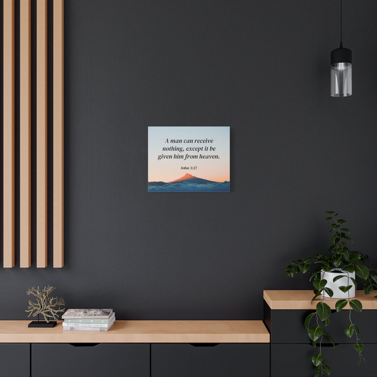 Scripture Canvas From Heaven John 3:27 Christian Wall Art Bible Verse Print Ready to Hang