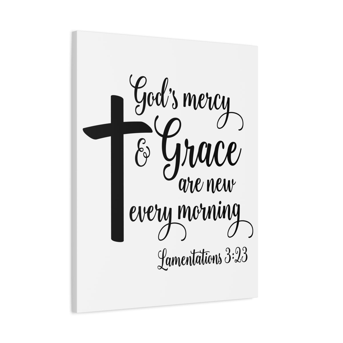 Scripture Canvas Grace Are New Lamentations 3:23 Christian Wall Art Bible Verse Print Ready to Hang