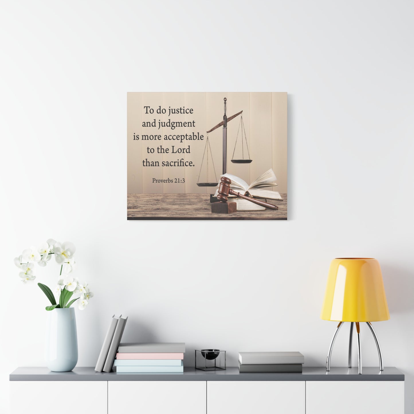 Scripture Walls Judgment and Justice Proverbs 21:3 Bible Verse Canvas Christian Wall Art Ready to Hang
