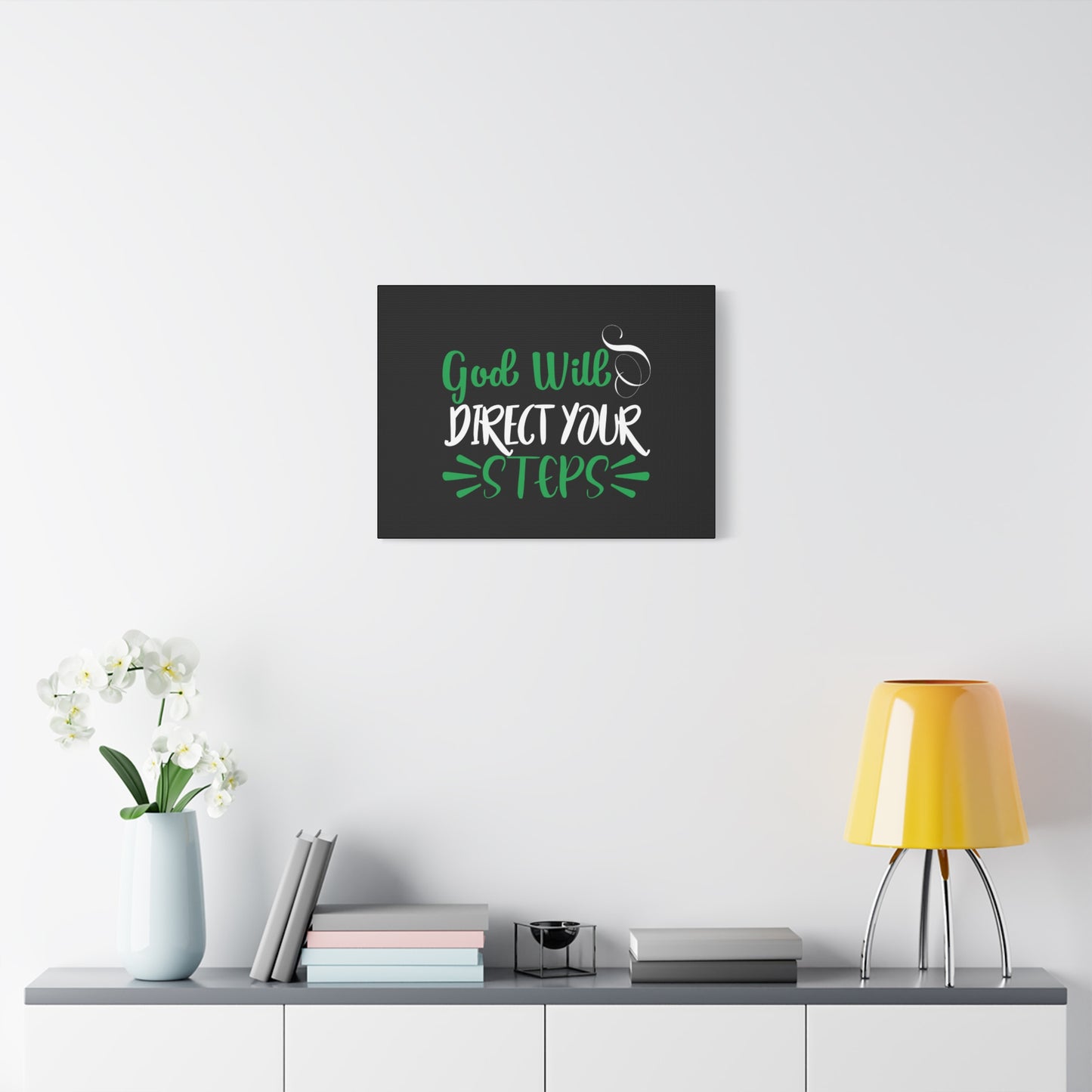 Scripture Canvas God Will Direct Your Steps Psalm 32:8 Christian Wall Art Bible Verse Print Ready to Hang