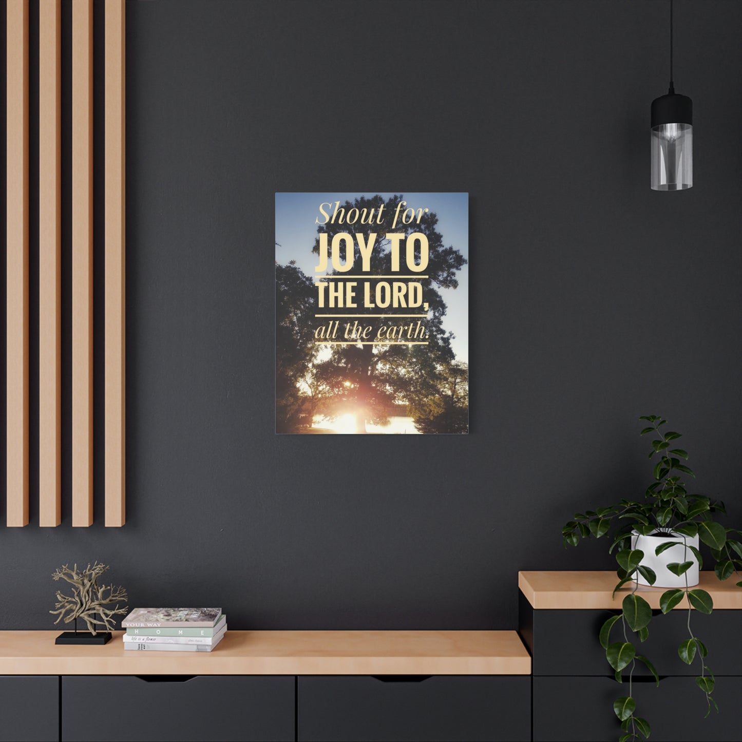 Scripture Canvas Joy To The Lord Psalms 100:1 Christian Wall Art Bible Verse Print Ready to Hang