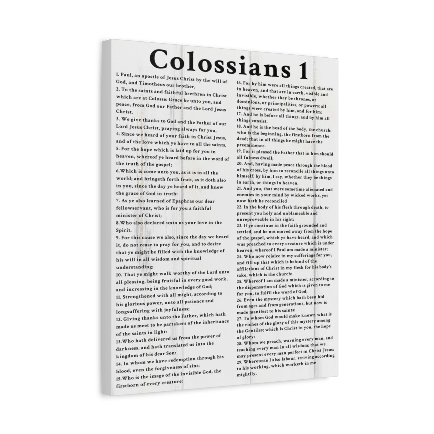 Scripture Walls Colossians 1 White Bible Verse Canvas Christian Wall Art Ready to Hang Unframed