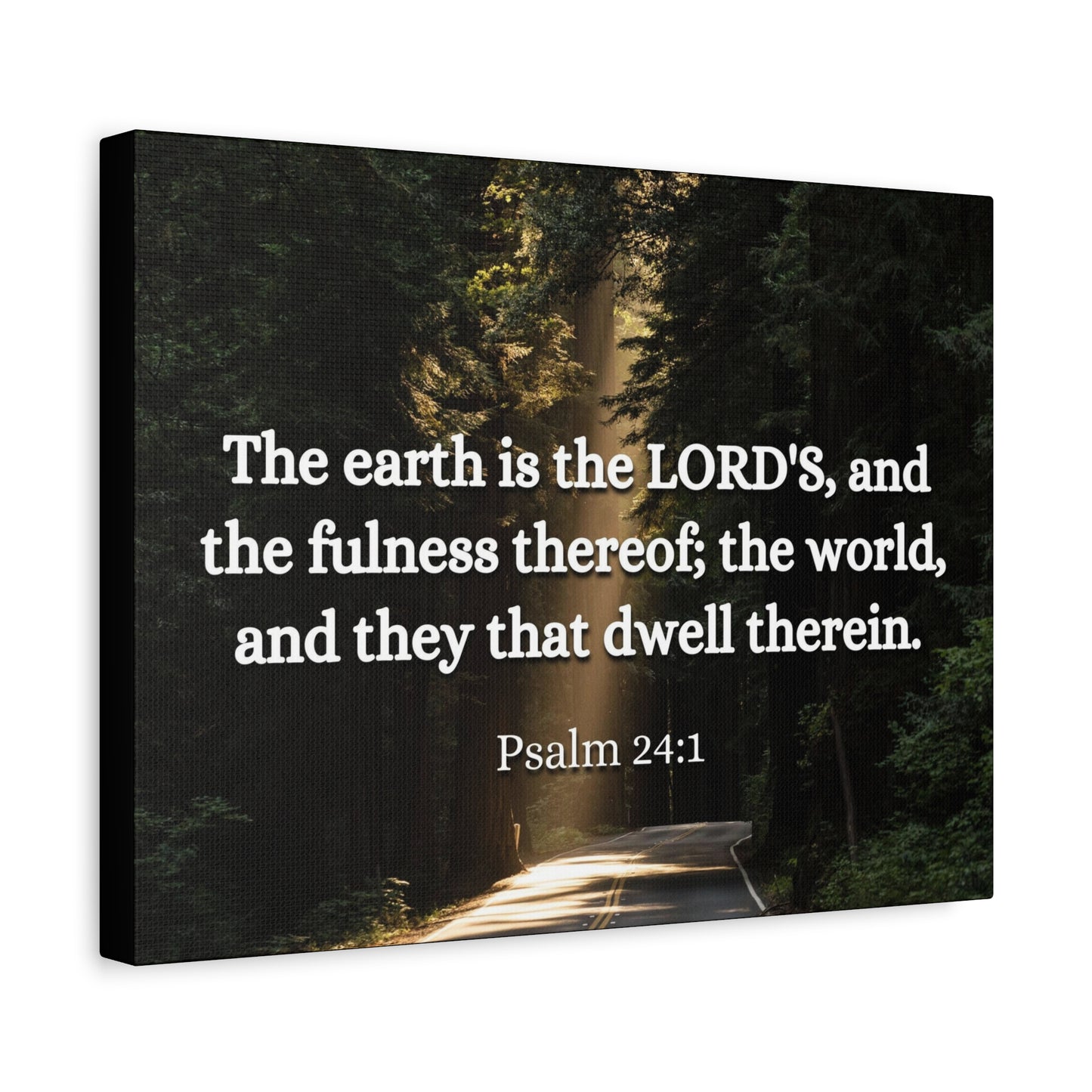 Scripture Canvas The World Psalm 24:1 Christian Wall Art Bible Verse Print Ready to Hang