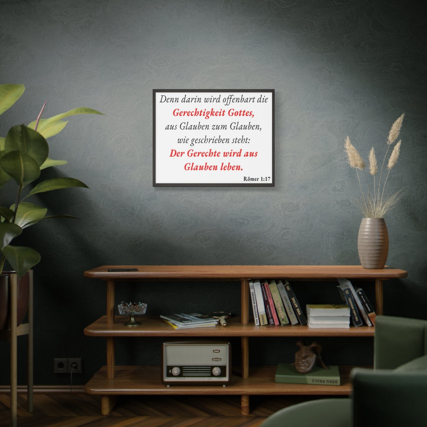 Scripture Walls Römer 1:17 Romans 1:17 Live By Faith German White Bible Verse Canvas Christian Wall Art Ready to Hang Unframed