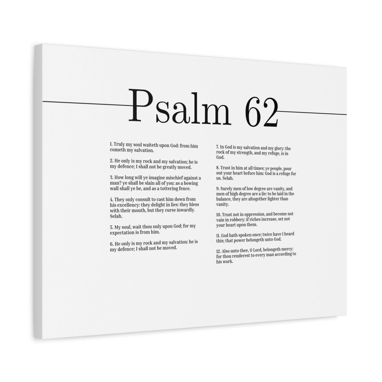 Scripture Canvas My Soul Waiteth Upon God Psalm 62 Christian Wall Art Bible Verse Print Ready to Hang
