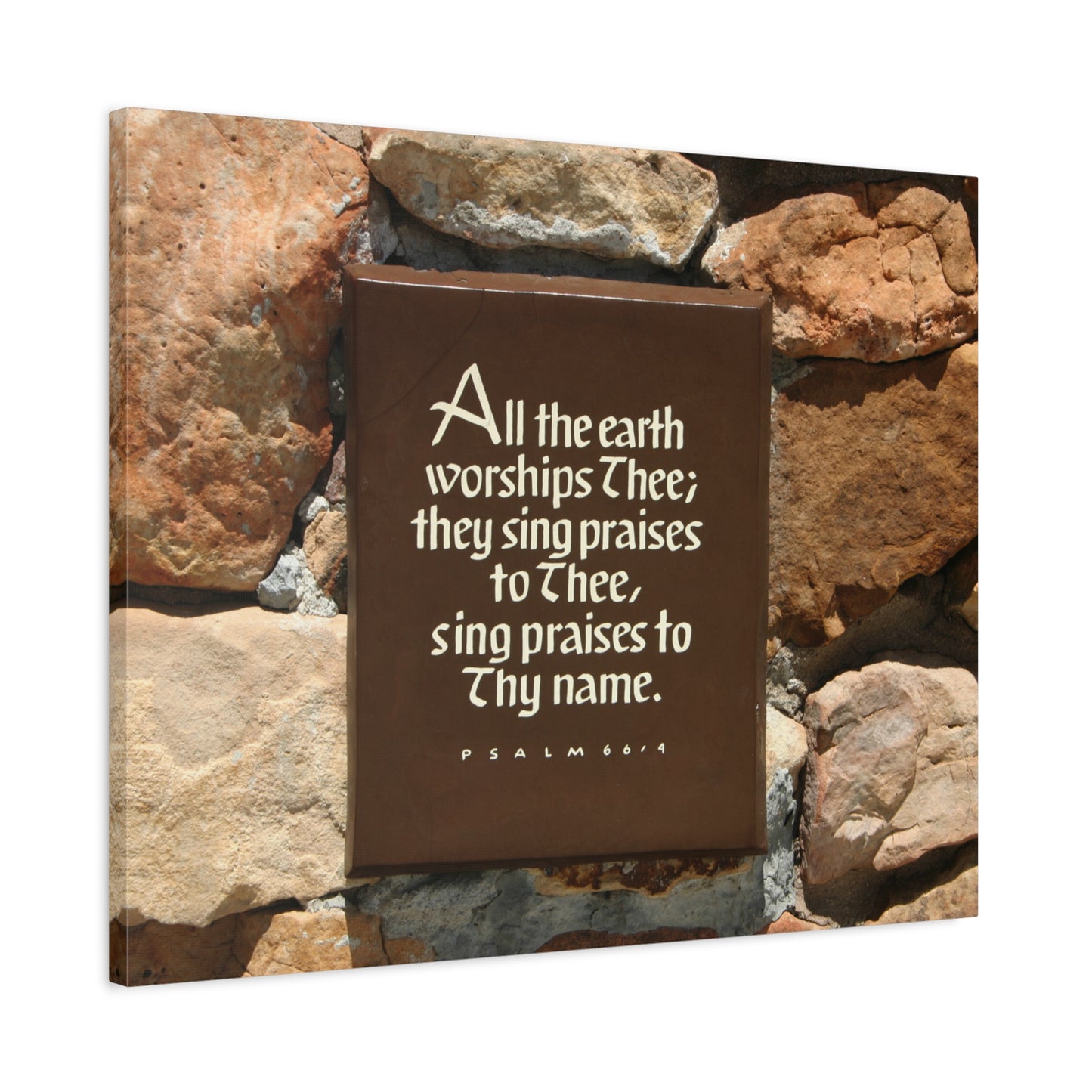 Scripture Walls Worships Thee Psalm 66:4 Bible Verse Canvas Christian Wall Art Ready to Hang