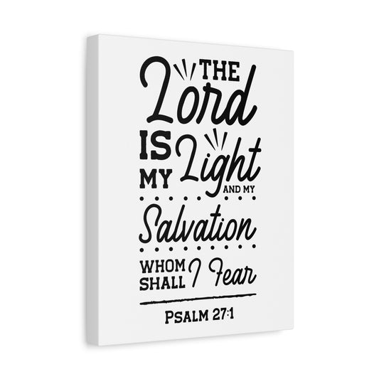 Scripture Canvas Lord Is My Light Psalm 27:1 Christian Wall Art Bible Verse Print Ready to Hang