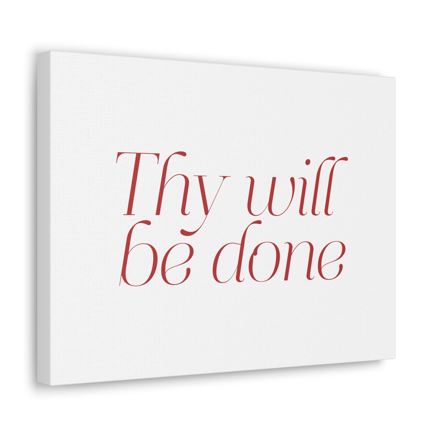 Thy Will Be Done Dark Red Bible Verse Canvas Christian Wall Art Ready to Hang