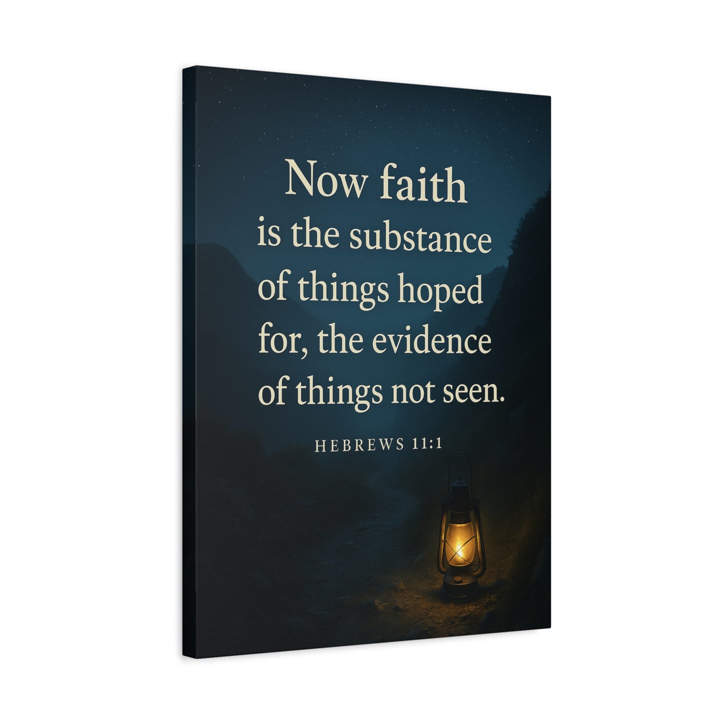 Bible Verse Canvas Hebrews 11:1 Christian Home Décor Wall Art Scripture Ready to Hang Faith Print