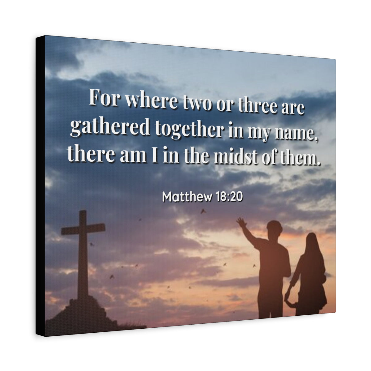 Scripture Canvas Midst Of Them Matthew 18:20 Christian Wall Art Bible Verse Print Ready to Hang