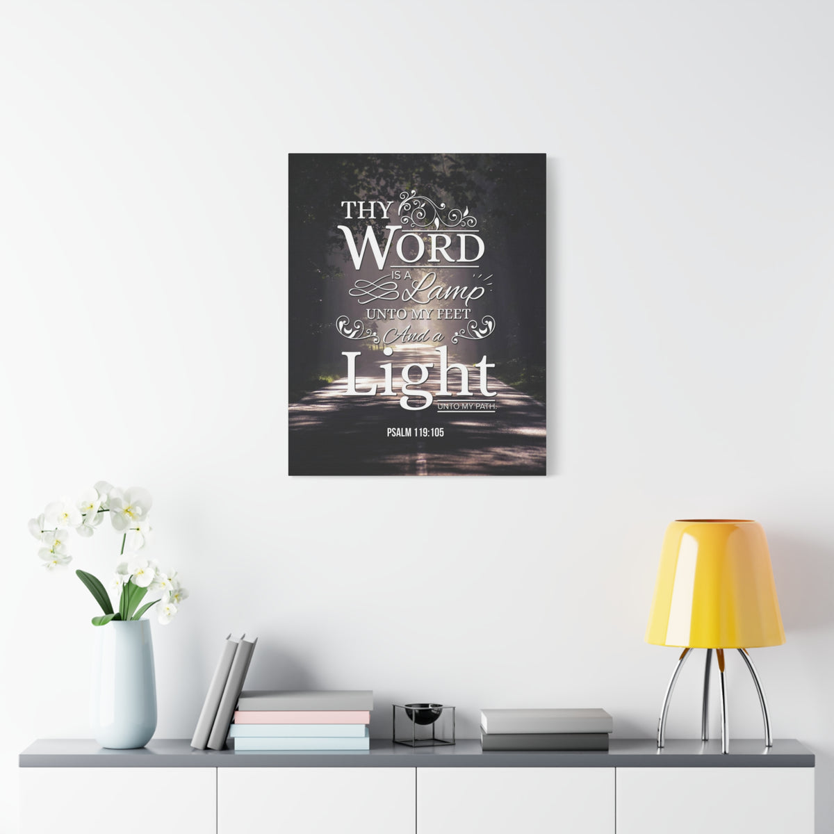 Bible Verse Canvas Thy Word is a Lamp Unto my Feet Psalm 119:105 Bible Verse Wall Art Scripture Art Faith Artwork Christian Home Decor