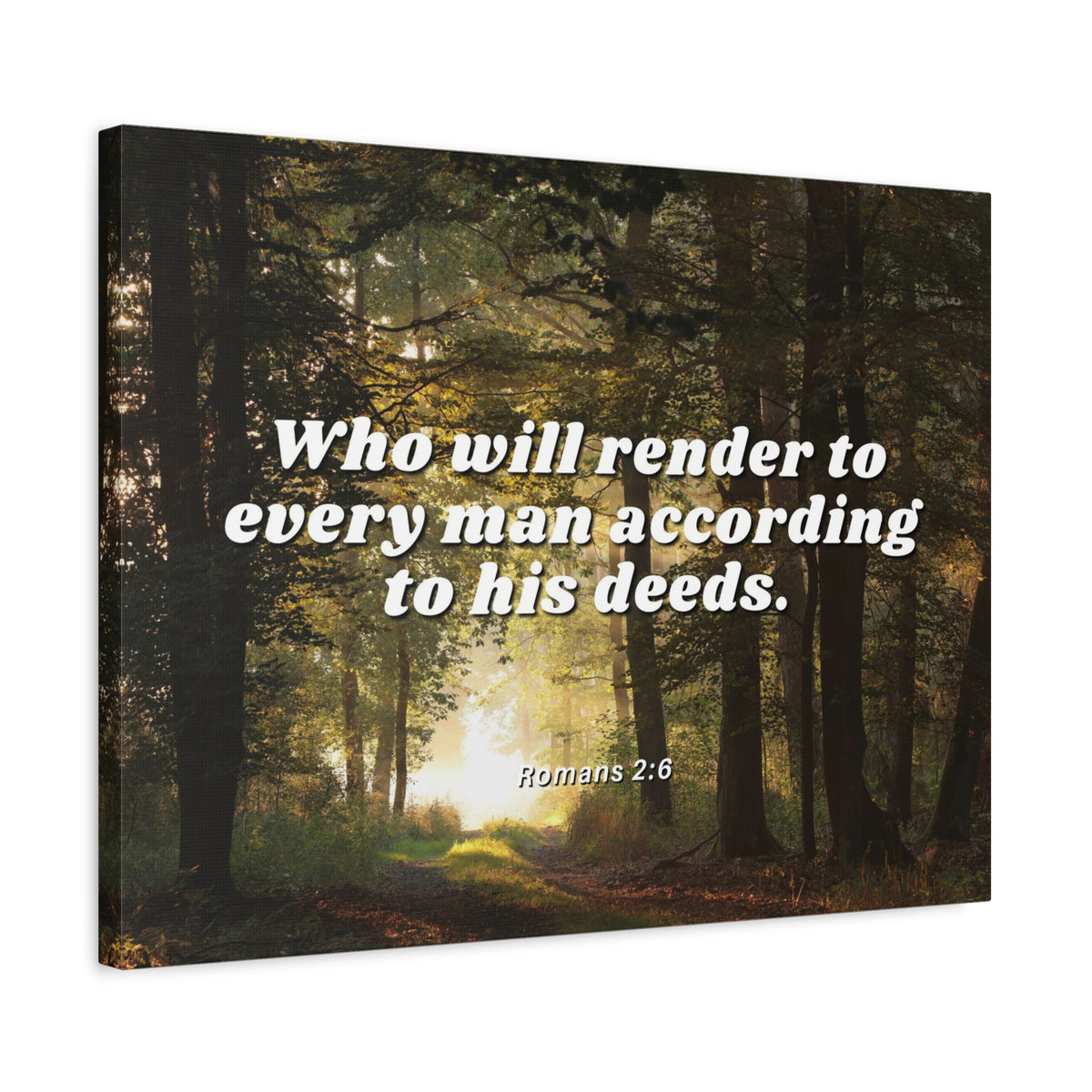 Scripture Canvas Rendered By God Romans 2:6 Christian Wall Art Bible Verse Print Ready to Hang