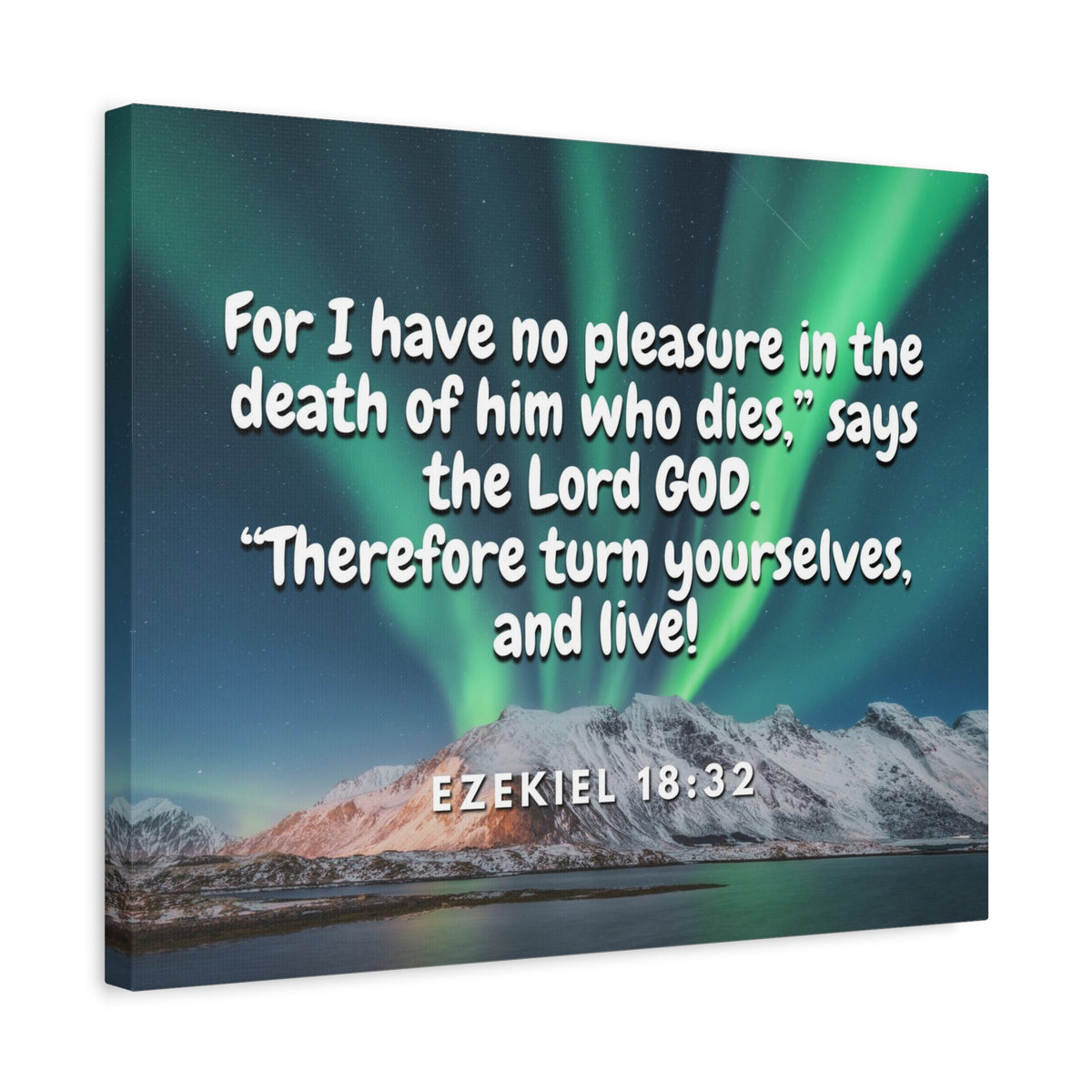 Scripture Canvas Live! Ezekiel 18:32 Christian Wall Art Bible Verse Print Ready to Hang