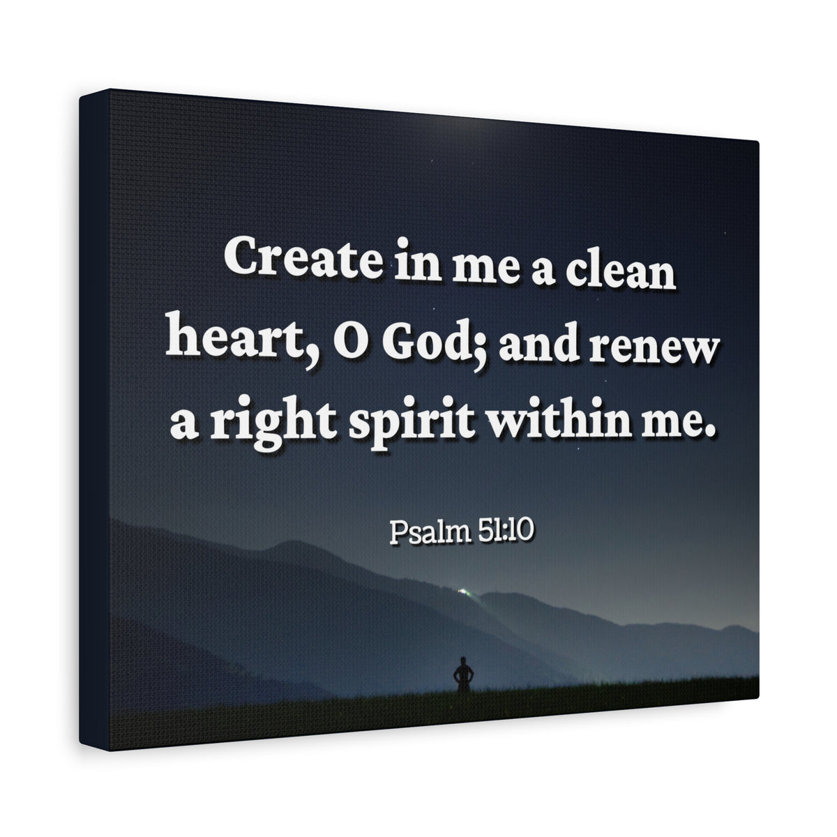 Scripture Canvas Right Spirit Psalm 51:10 Christian Wall Art Bible Verse Print Ready to Hang