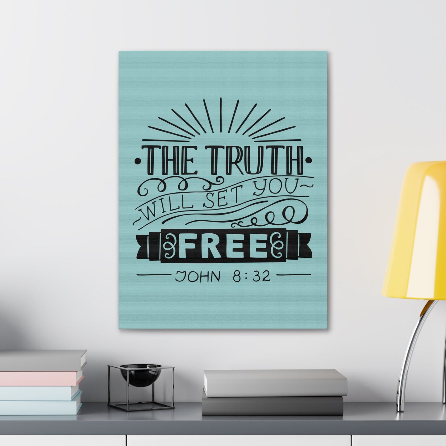 The Truth Will Set You Free John 8:32 Christian Wall Art Bible Verse Print Ready To Hang