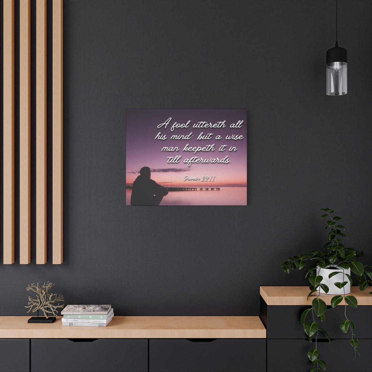 Scripture Canvas A Wise Man Proverbs 29:11 Christian Wall Art Bible Verse Print Ready to Hang