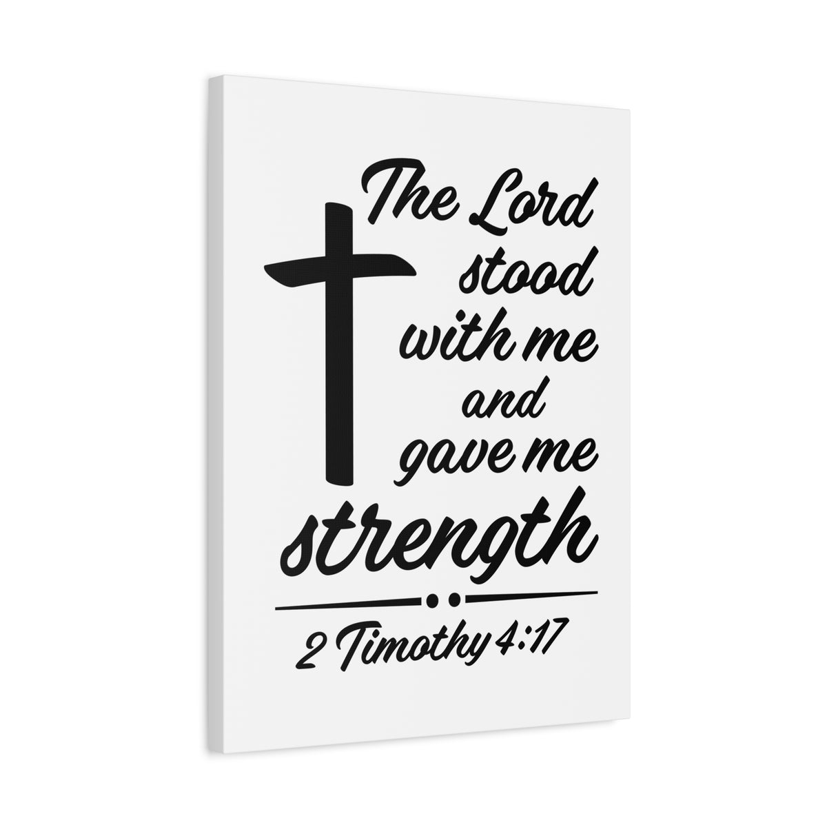 Scripture Canvas Lord Stood With Me 2 Timothy 4:17 Christian Wall Art Bible Verse Print Ready to Hang
