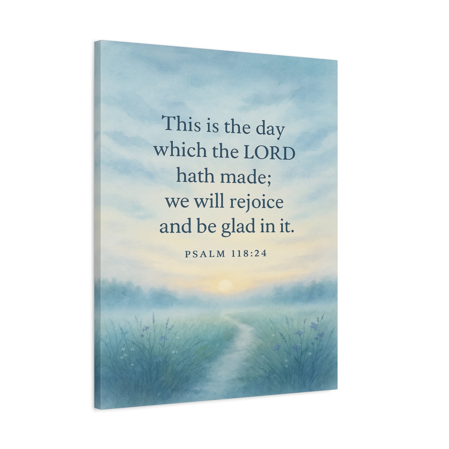 Bible Verse Canvas Psalm 118:24 Christian Home Décor Wall Art Scripture Ready to Hang Faith Print