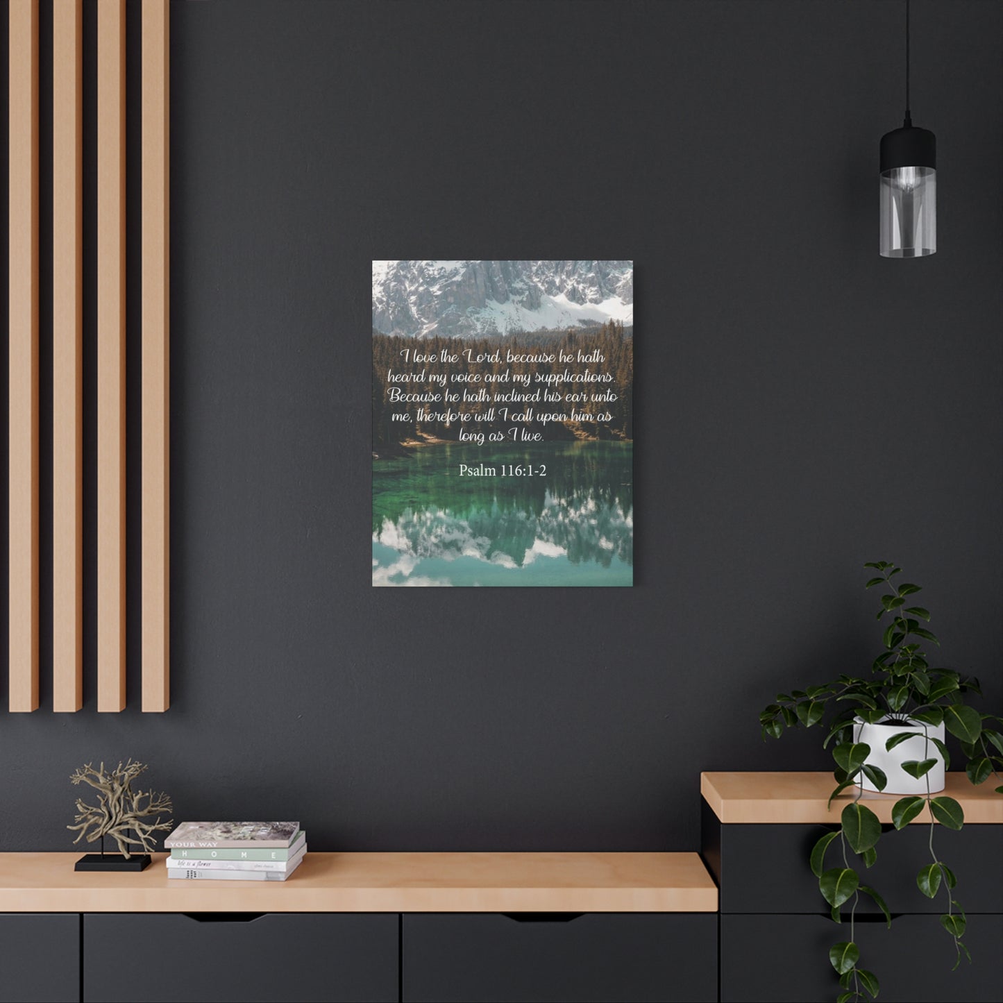 Bible Verse Canvas I Love The Lord Psalm 116:1-2 Christian Home Décor Wall Art Scripture Ready to Hang Faith Print