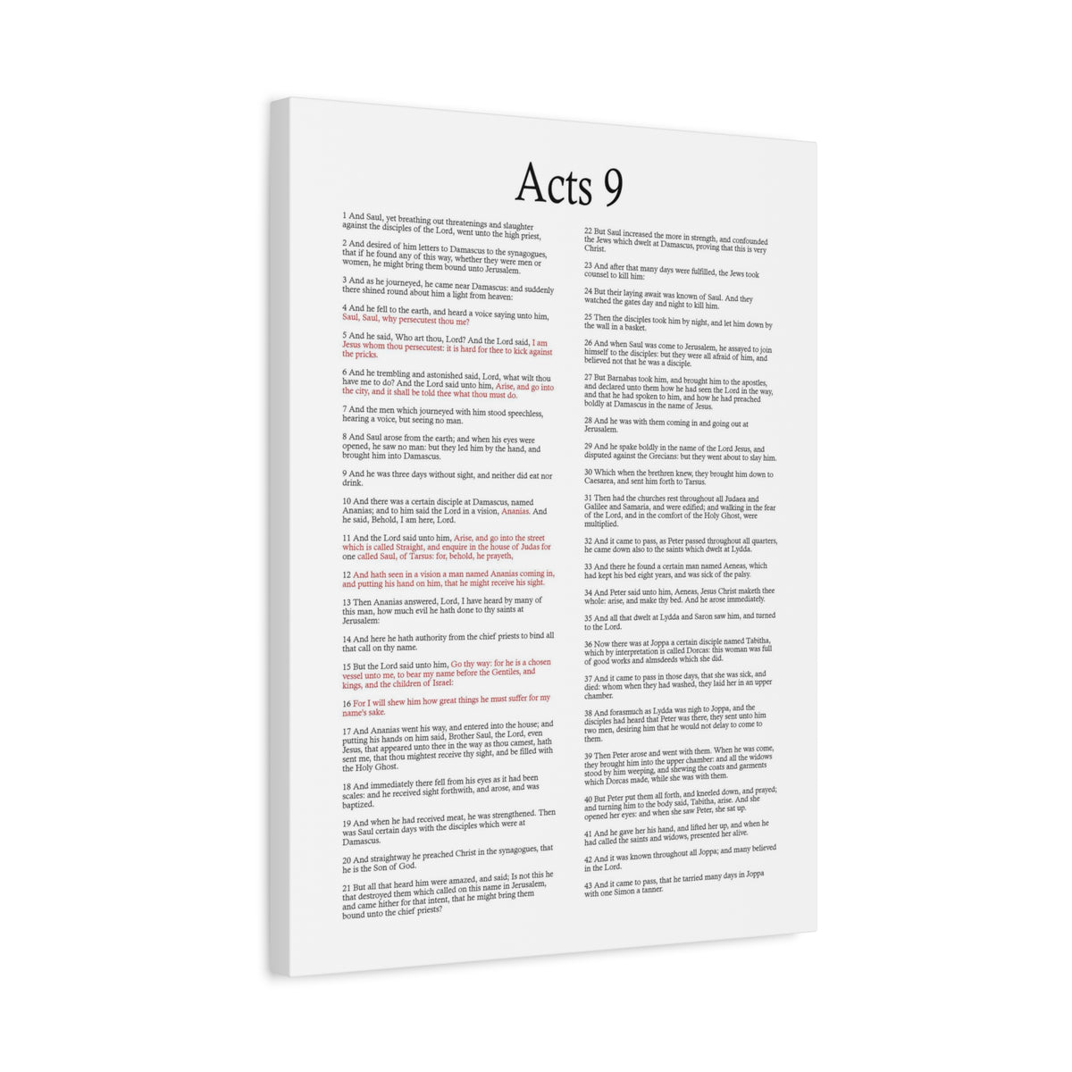Scripture Walls Acts 9 Conversion of Saul Christ Words in Red Bible Verse Canvas Christian Wall Art Ready to Hang Unframed