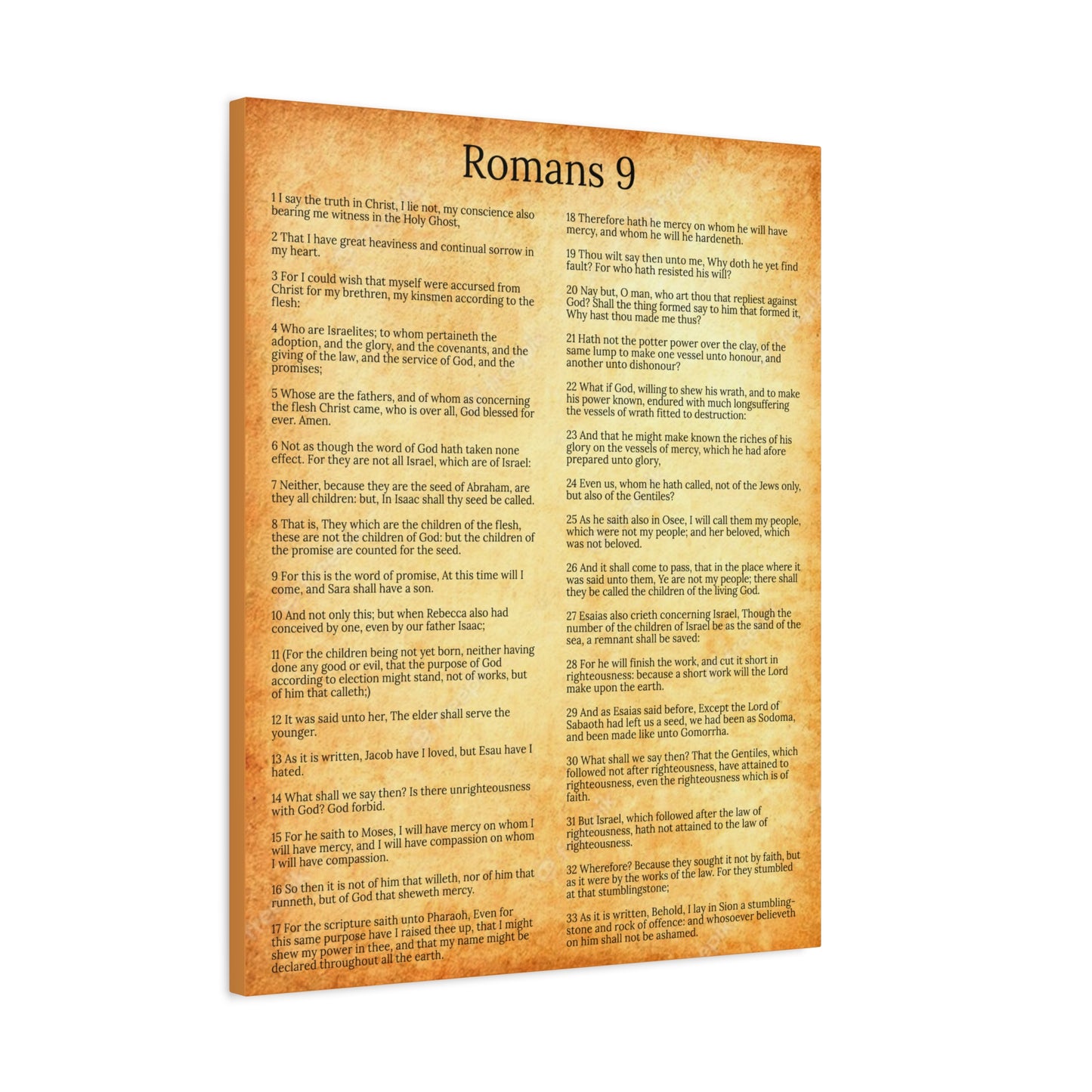 Scripture Walls Romans 9 Chapter Gold God’s Sovereign Choice Christian Wall Art Print Ready to Hang Unframed