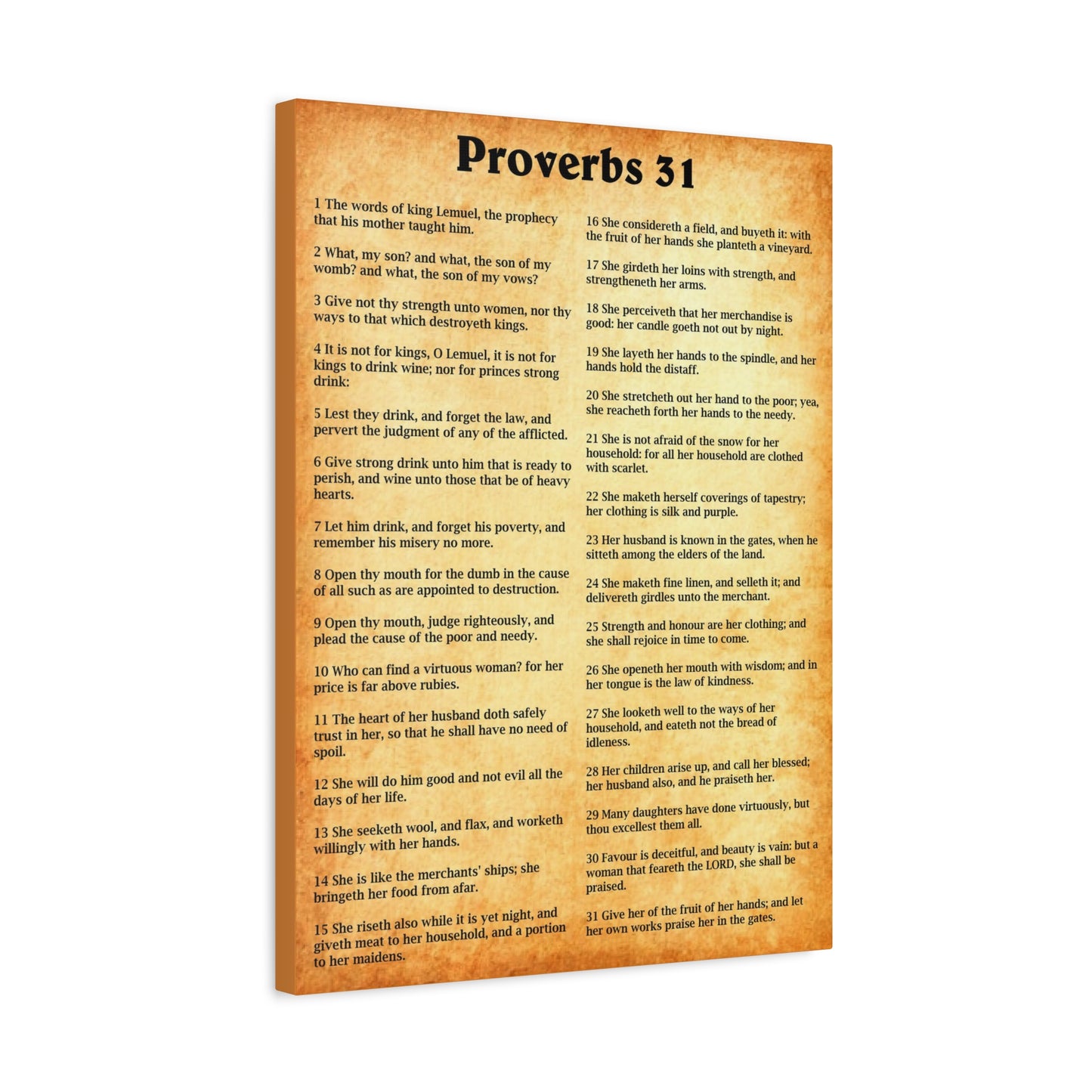 Scripture Walls Proverbs Chapter 31 Gold Bible Canvas Christian Wall Art Ready to Hang Unframed
