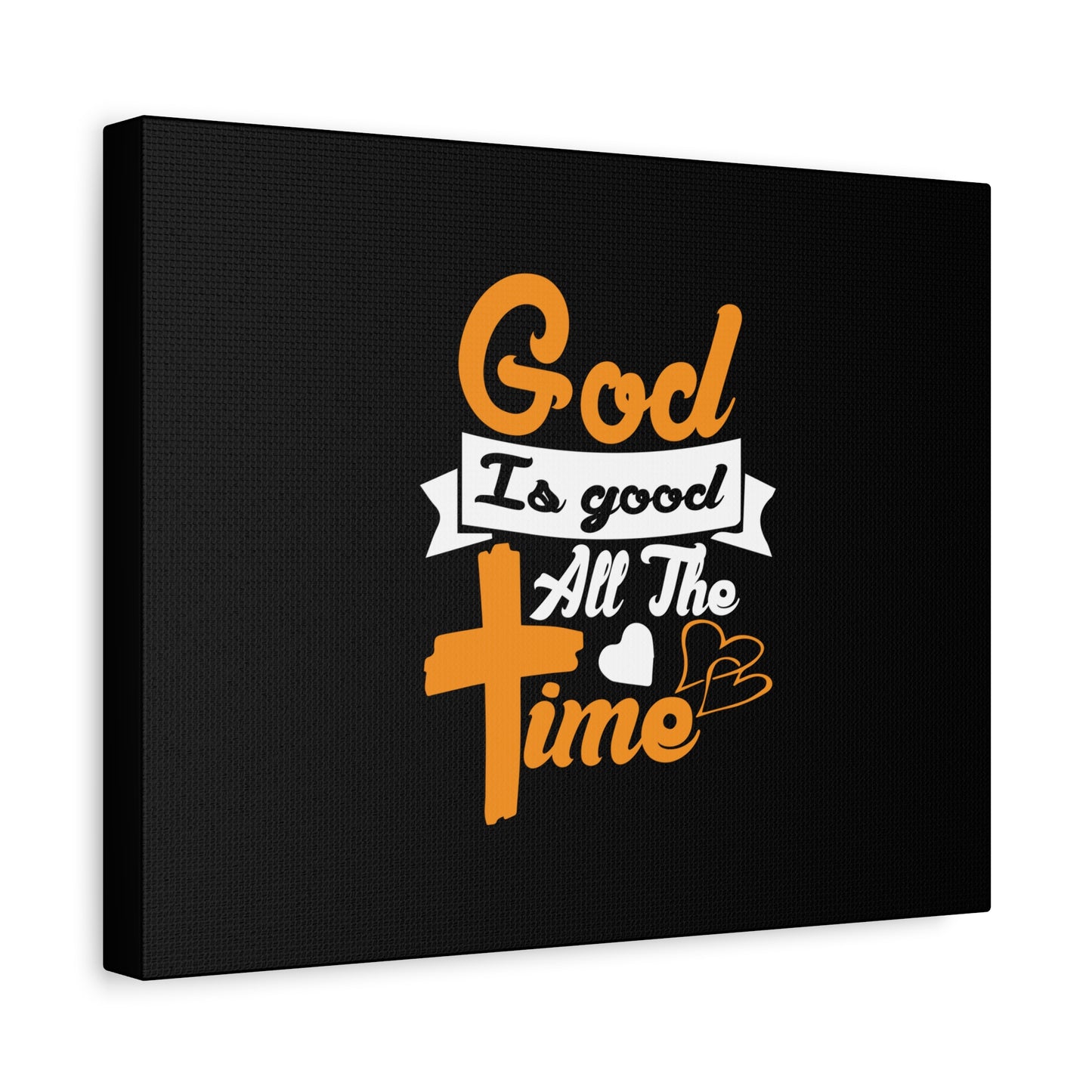 Scripture Canvas God Is Good All The Time Psalm 100:5 Orange Christian Wall Art Bible Verse Print Ready to Hang