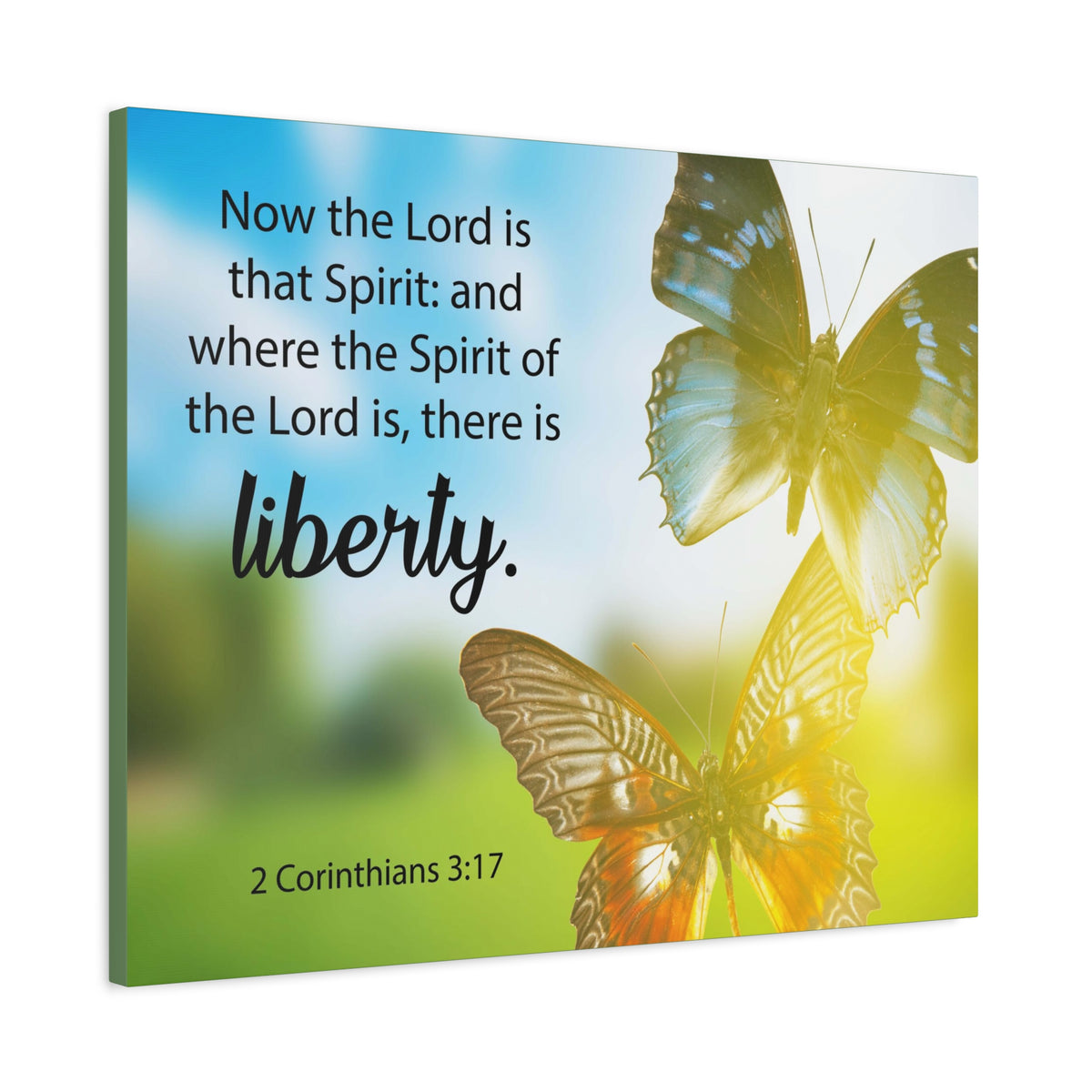 Scripture Canvas There is Liberty 2 Corinthians 3:17 Christian Wall Art Bible Verse Print Ready to Hang