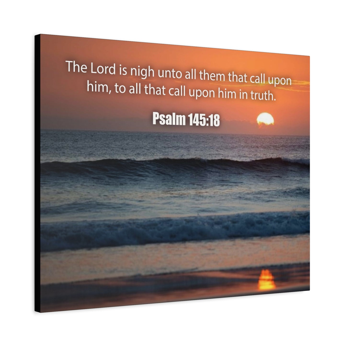 Bible Verse Canvas The Lord is Nigh Psalm 145:18 Christian Home Decor Scripture Art