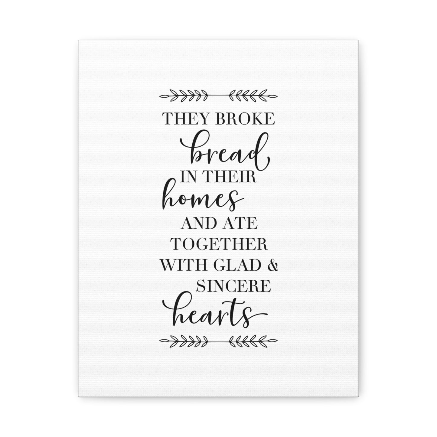 Together with Glad & Sincere Acts 2:46 Christian Wall Art Bible Verse Print Ready to Hang