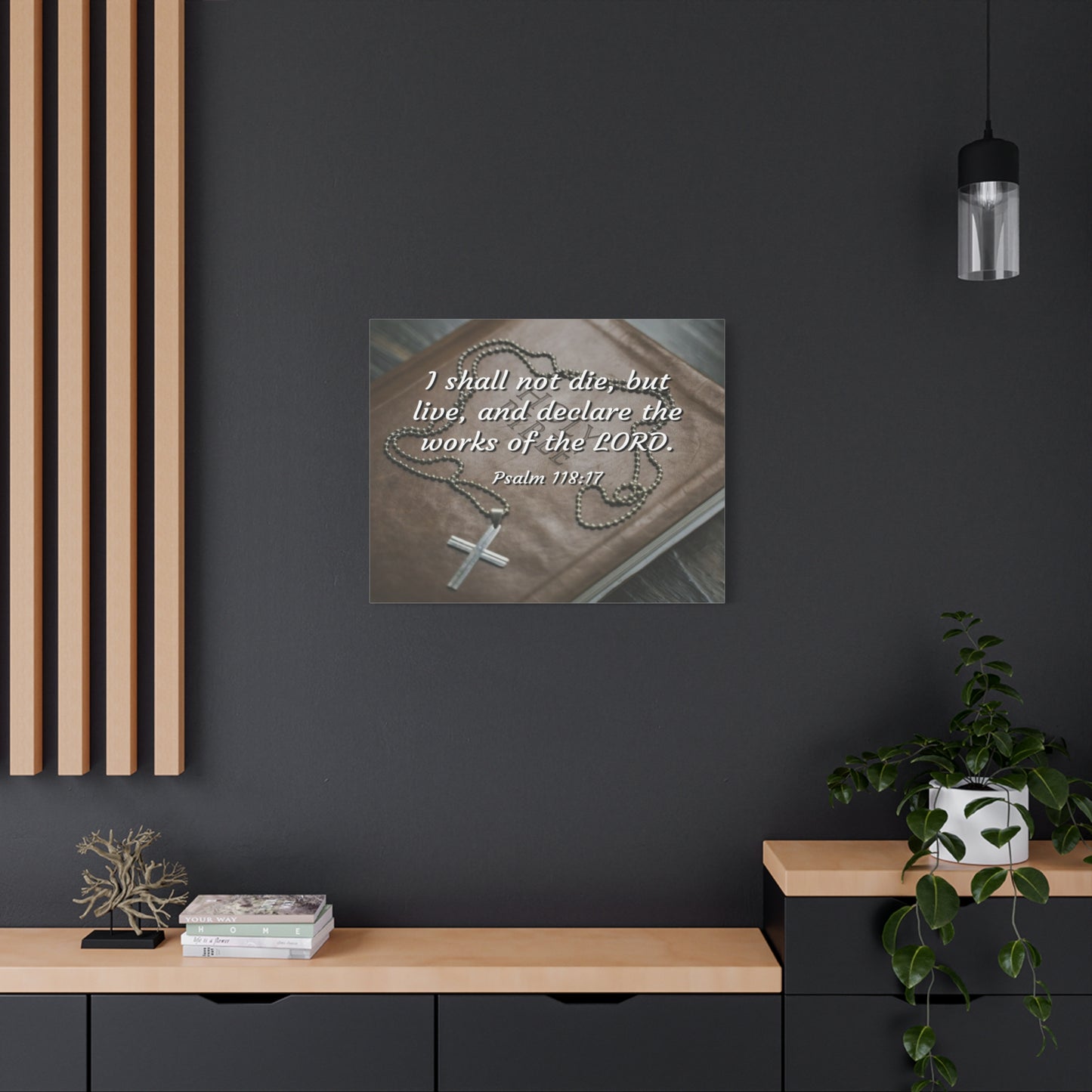 Scripture Canvas Declare The Works Psalm 118:17 Christian Wall Art Bible Verse Print Ready to Hang