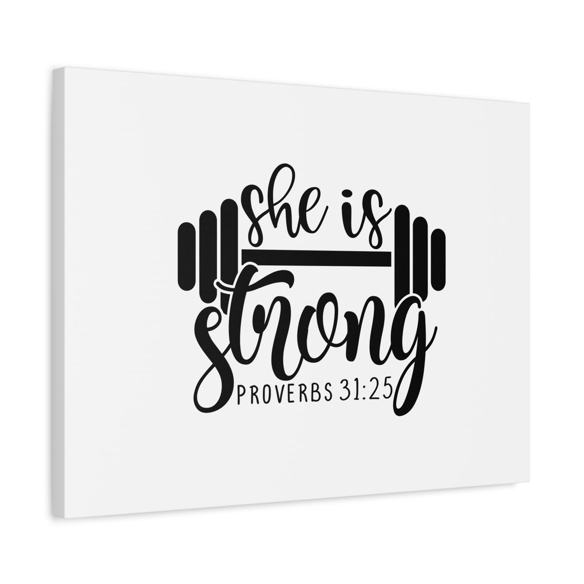 Scripture Canvas She Is Strong Proverbs 31:25 Christian Wall Art Bible Verse Print Ready to Hang