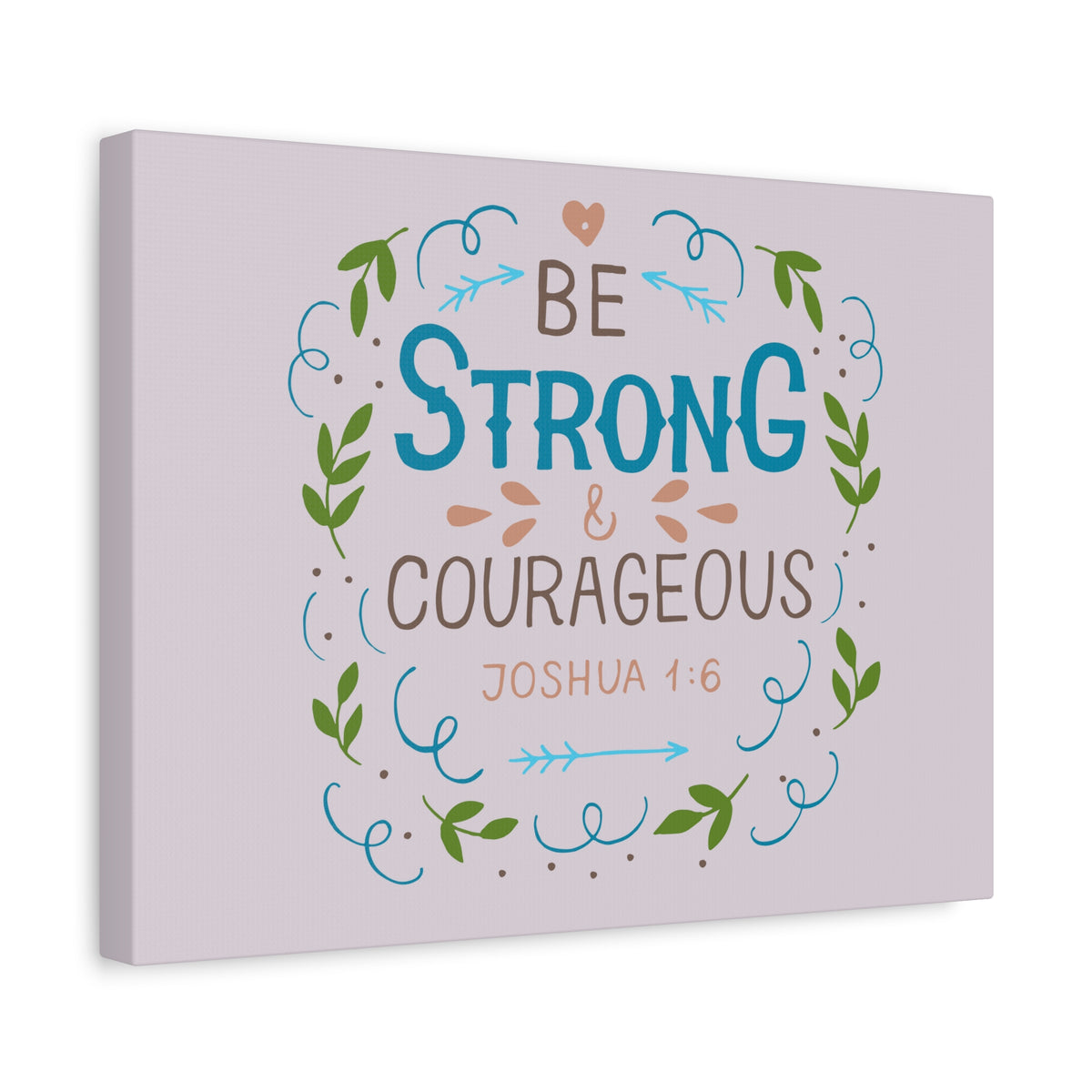 Scripture Canvas Be Strong Pink Joshua 1:6 Christian Wall Art Bible Verse Print Ready to Hang