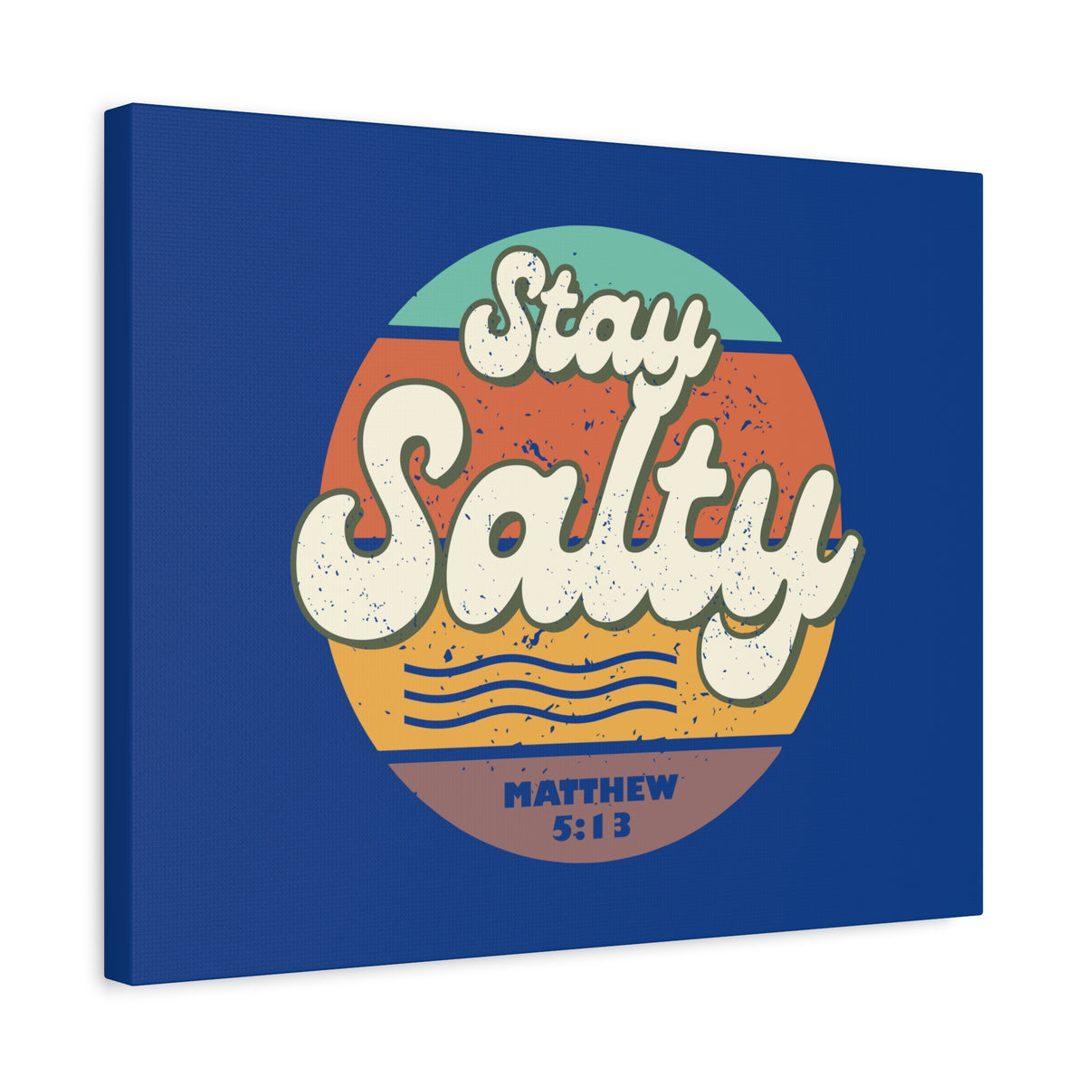 Scripture Canvas Stay Salty Matthew 5:13 Christian Wall Art Bible Verse Print Ready to Hang