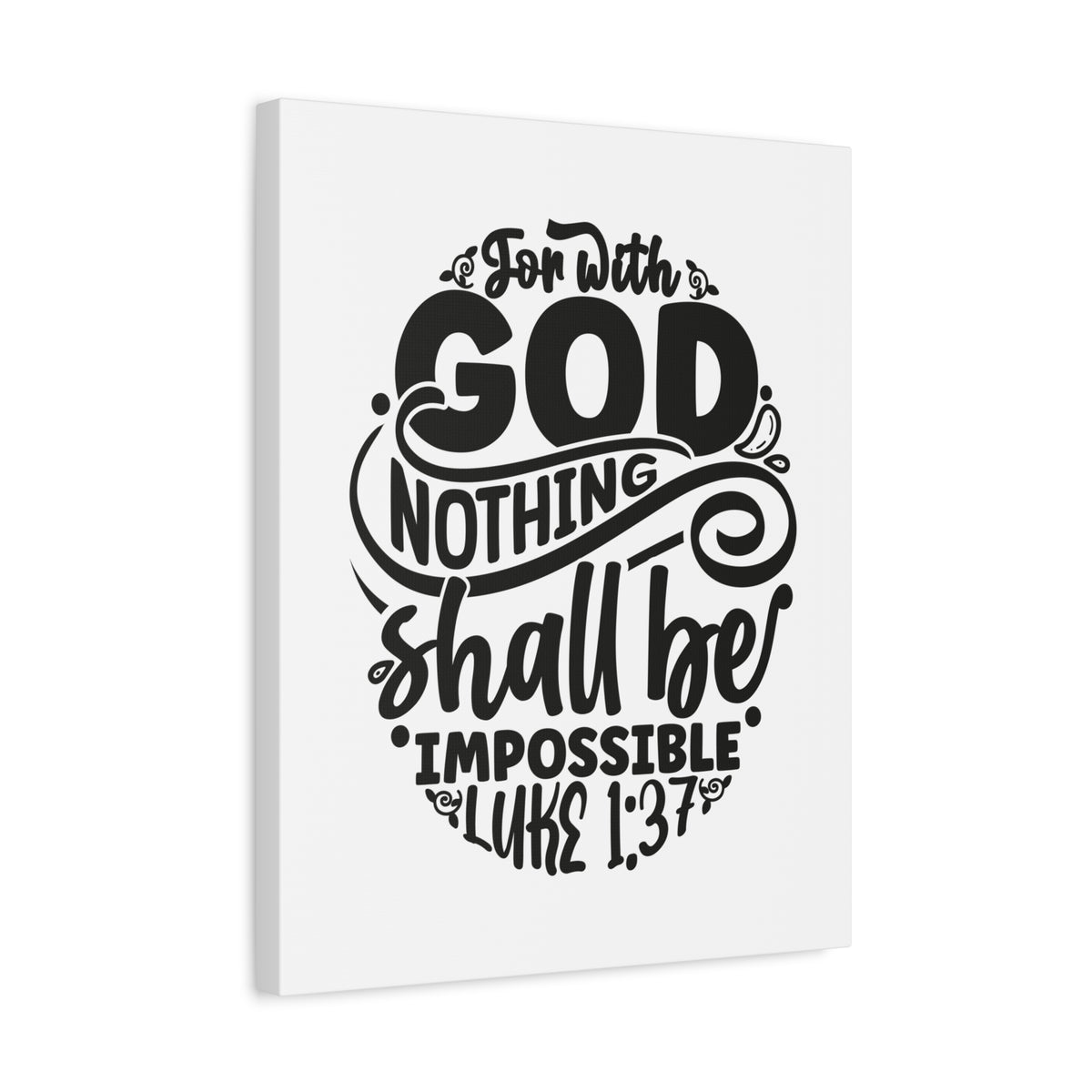 Scripture Walls Nothing Shall Be Impossible Luke 1:37 Bible Verse Canvas Christian Wall Art Ready to Hang Unframed