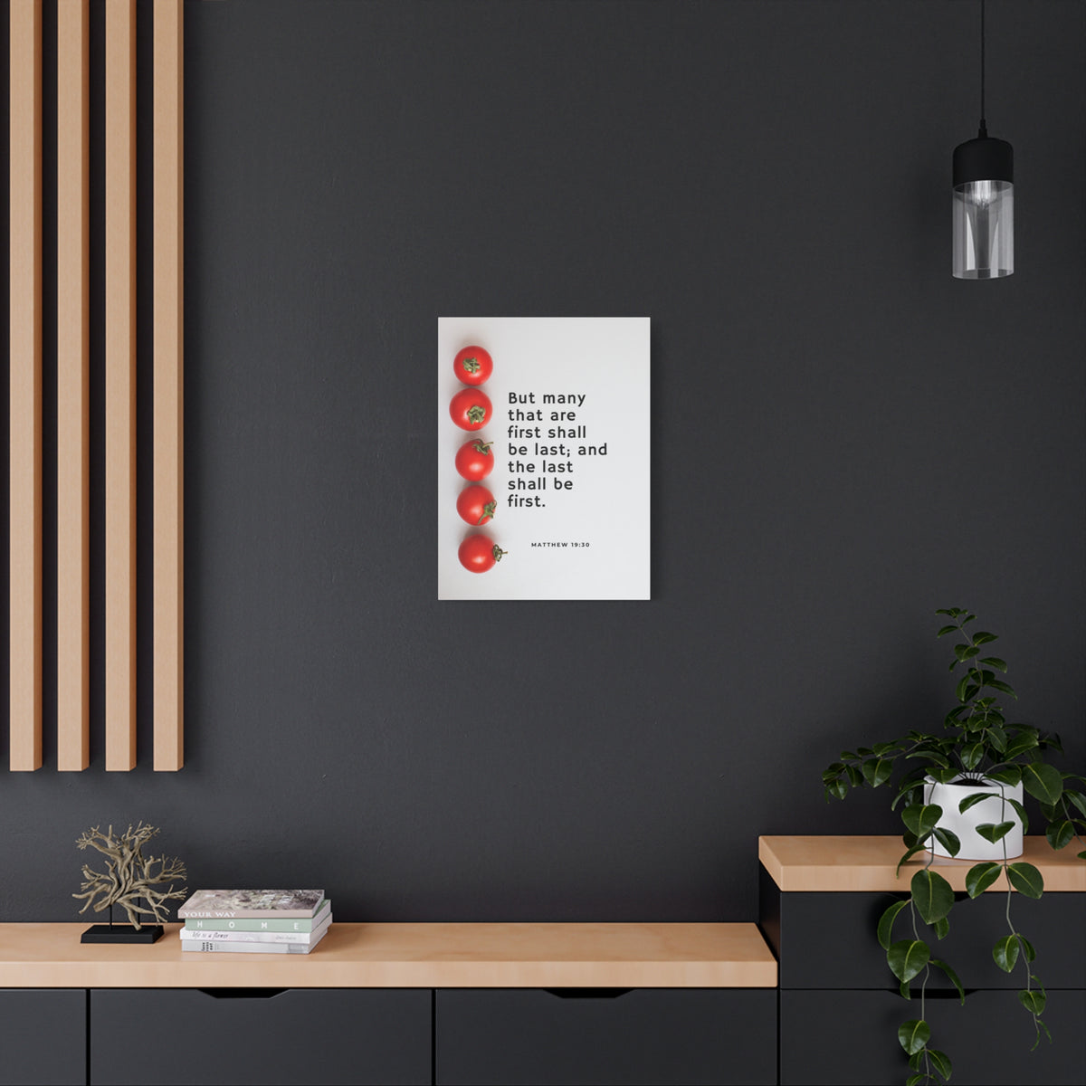 Scripture Canvas Last Shall Be First Matthew 19:30 Christian Wall Art Bible Verse Print Ready to Hang