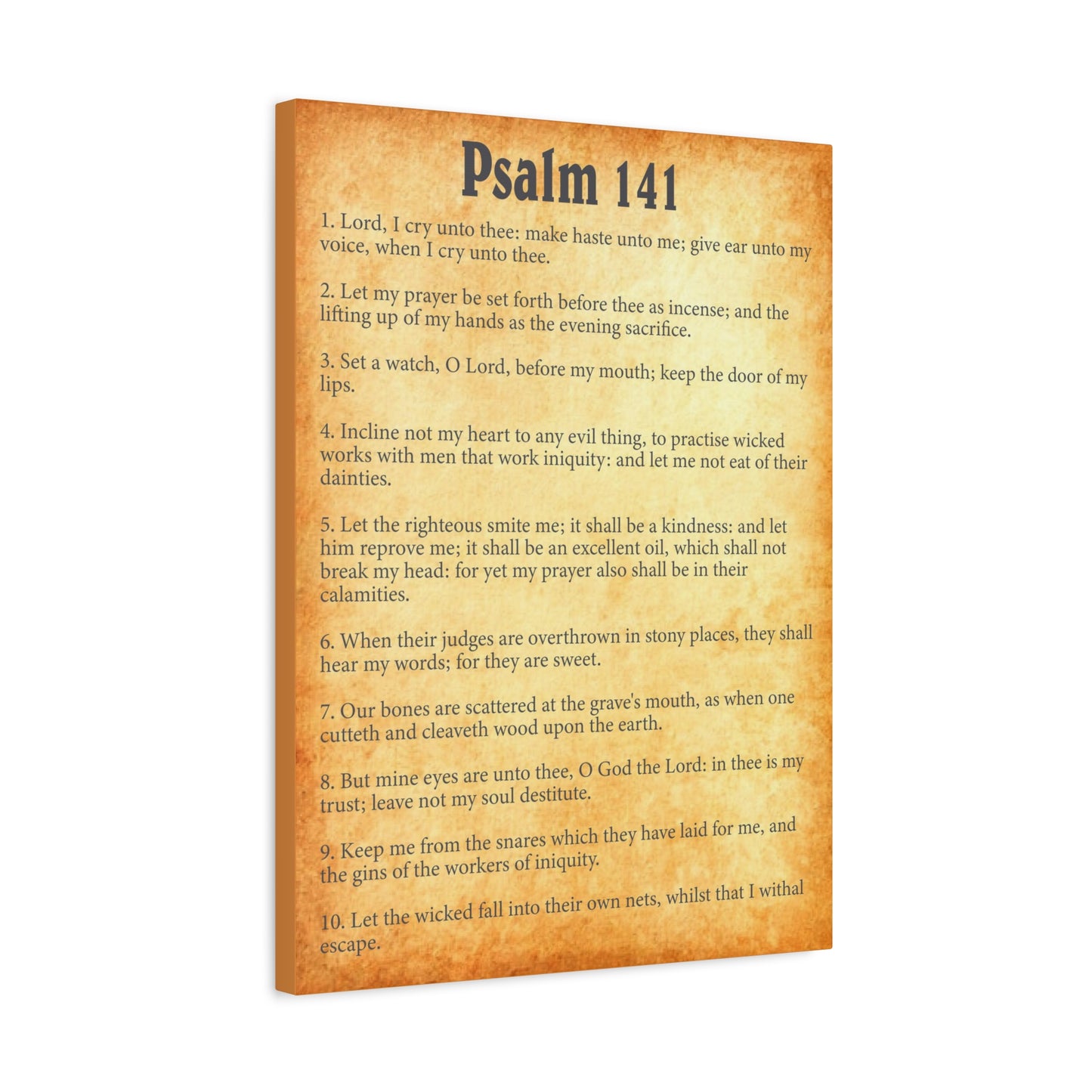 Scripture Walls Psalm 141 Gold Bible Chapter Canvas Christian Wall Art Ready to Hang