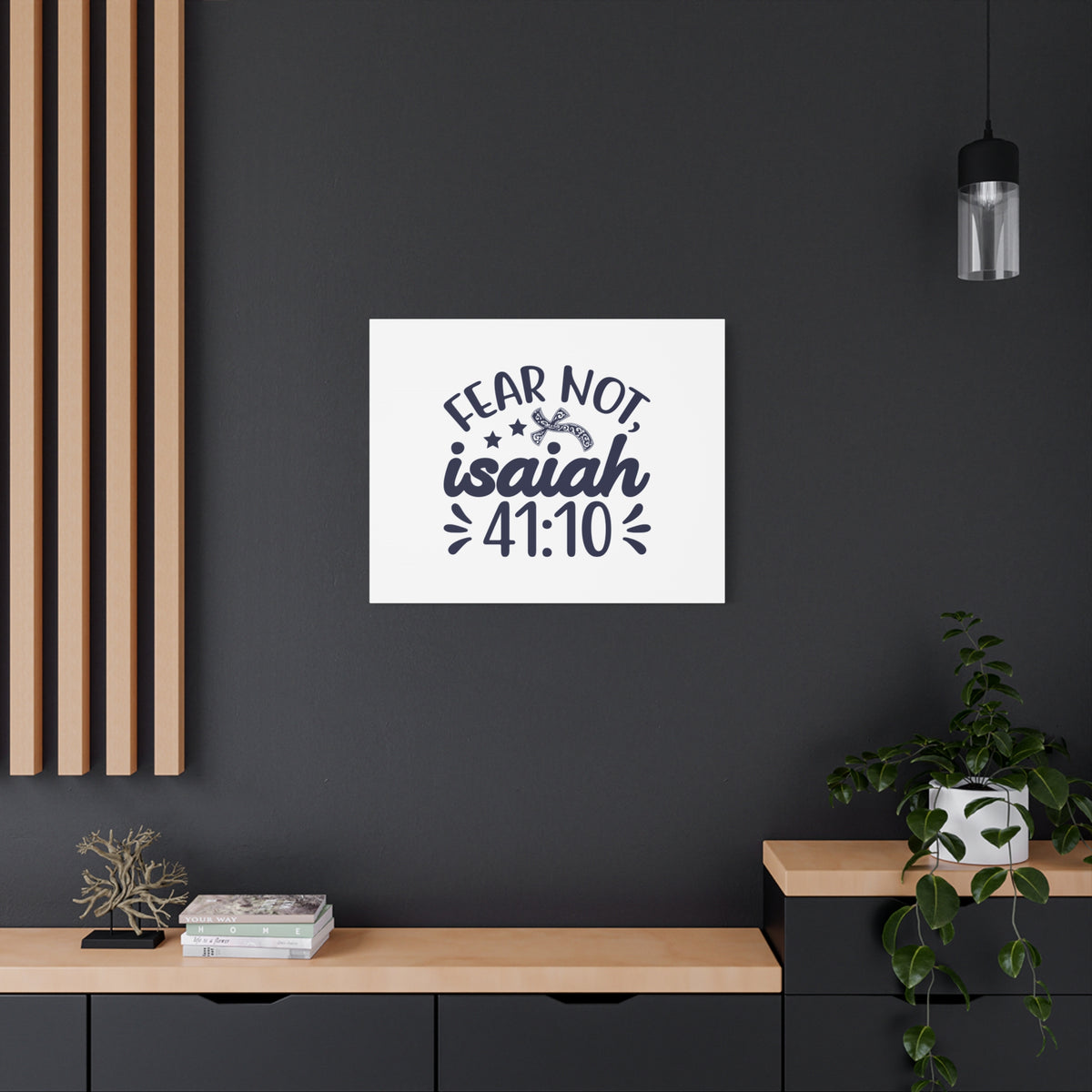 Scripture Canvas Fear Not Isaiah 41:10 Star And Cross Christian Wall Art Bible Verse Print Ready to Hang