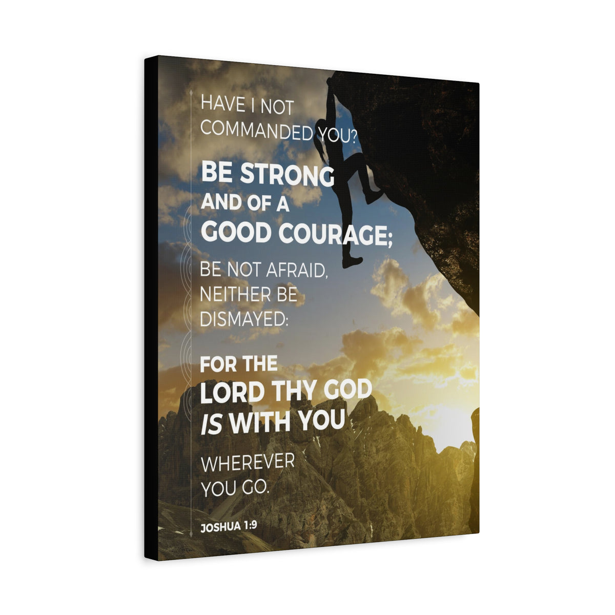 Scripture Canvas Be Strong Joshua 1:9 Mountain Christian Wall Art Bible Verse Print Ready to Hang