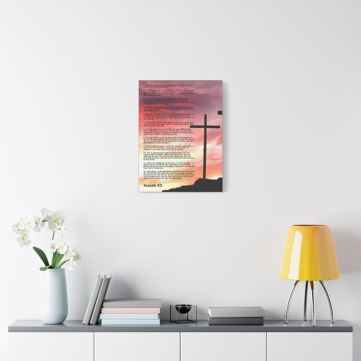 Scripture Canvas Prophecy Of Jesus Colored Isaiah 53 Christian Wall Art Bible Verse Print Ready to Hang