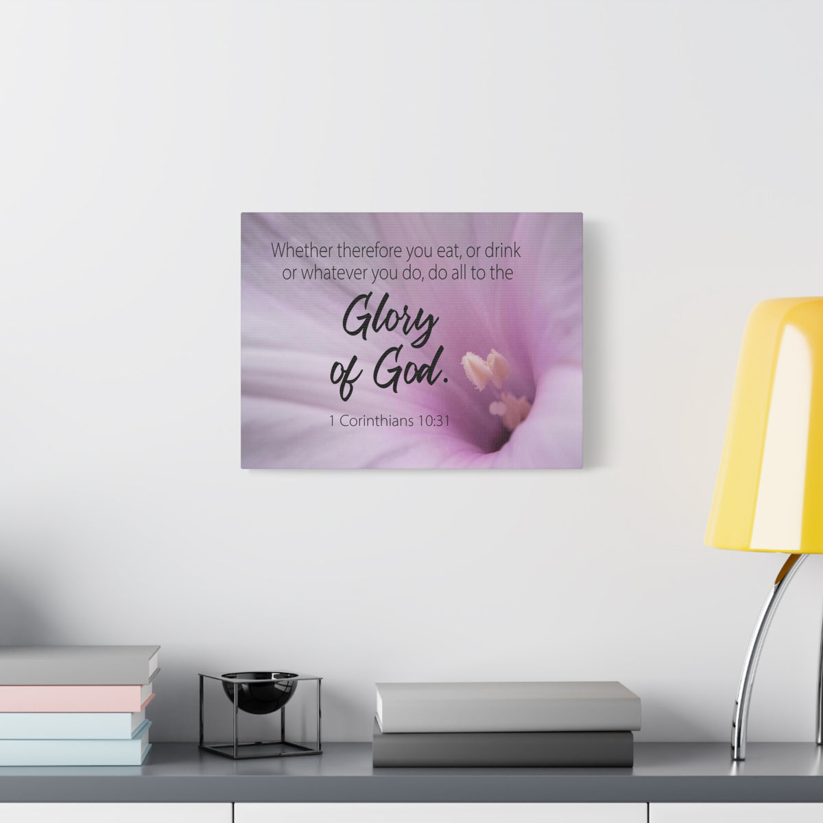 Scripture Canvas Glory of Gods 1 Corinthians 10:31 Christian Wall Art Bible Verse Print Ready to Hang