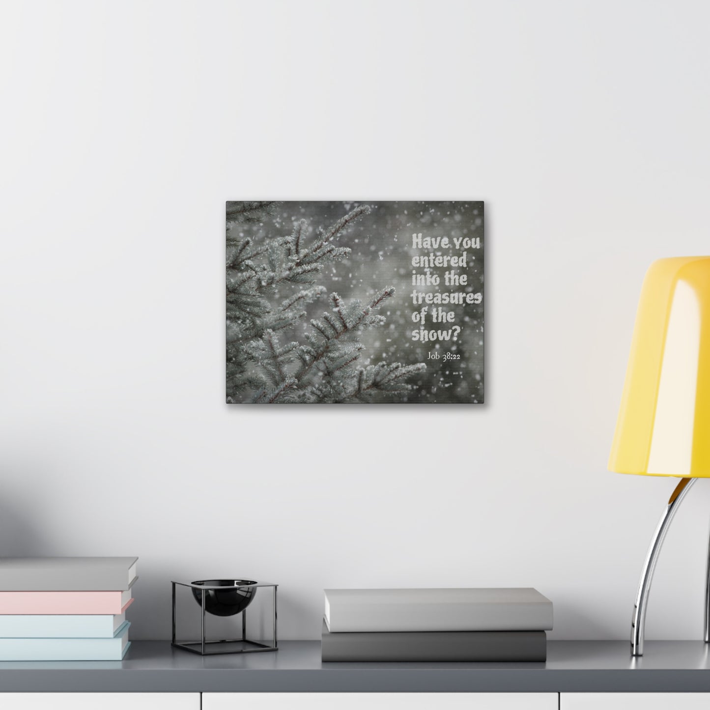 Treasures Of The Show Job 38:22 Bible Verse Canvas Christian Wall Art Bible Verse Print Ready To Hang