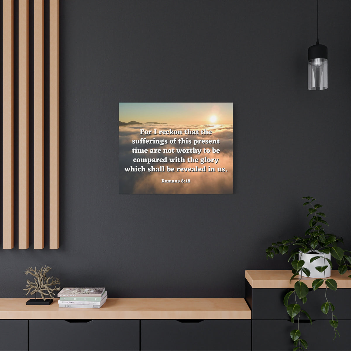 Scripture Canvas The Sufferings Romans 8:18 Christian Wall Art Bible Verse Print Ready to Hang